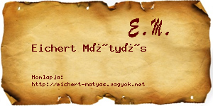 Eichert Mátyás névjegykártya